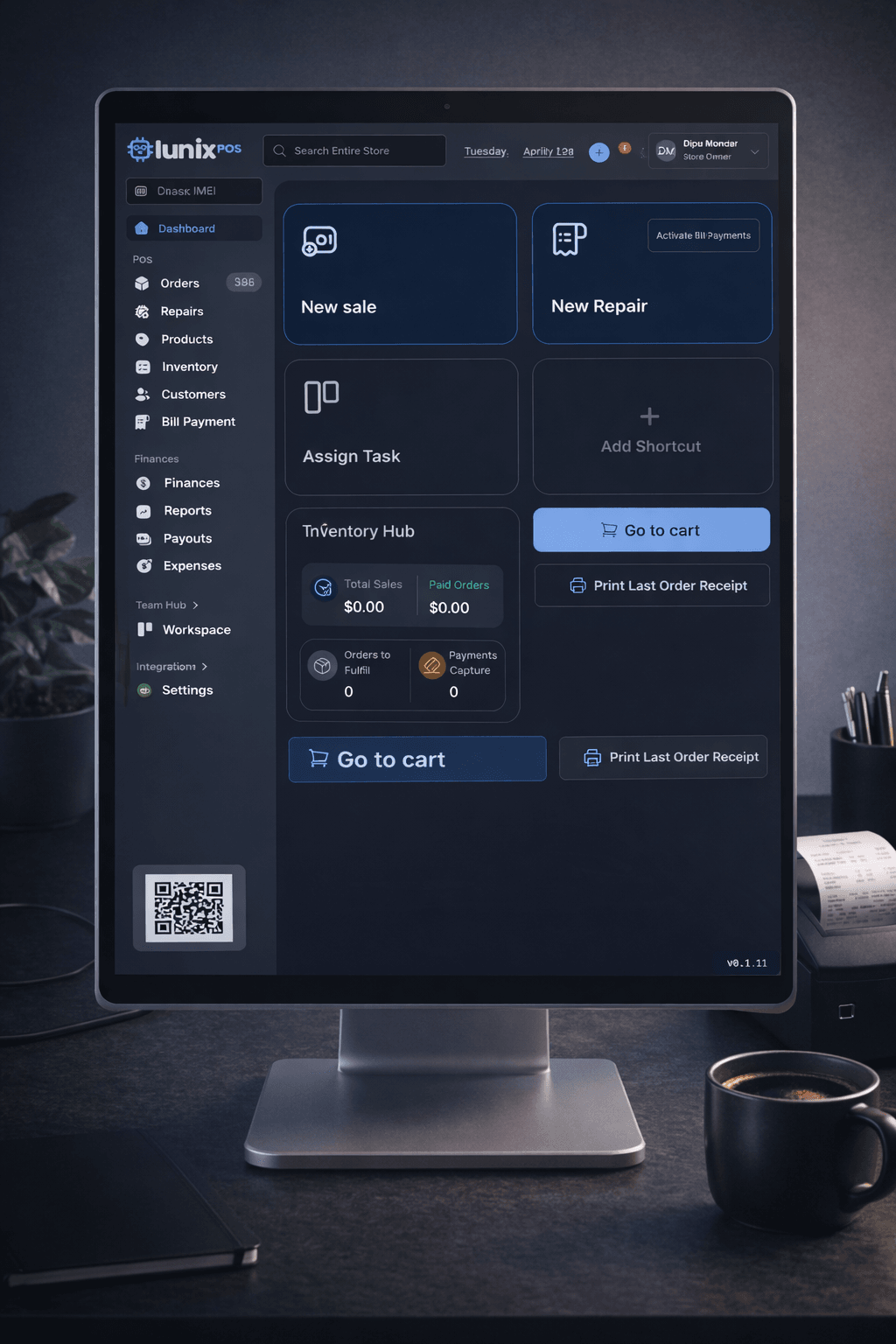 Lunix POS — project mockup